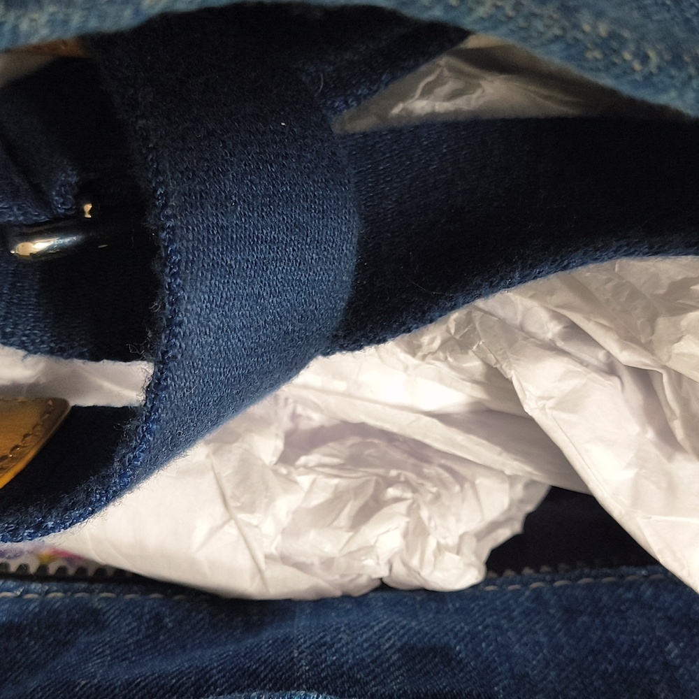 Marc Jacobs Denim Blue Tote with Tan Handles - Picture 3 of 4